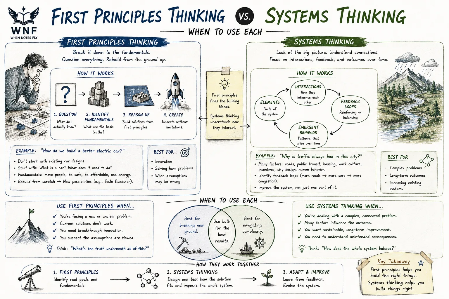 When to Use First Principles vs Systems Thinking