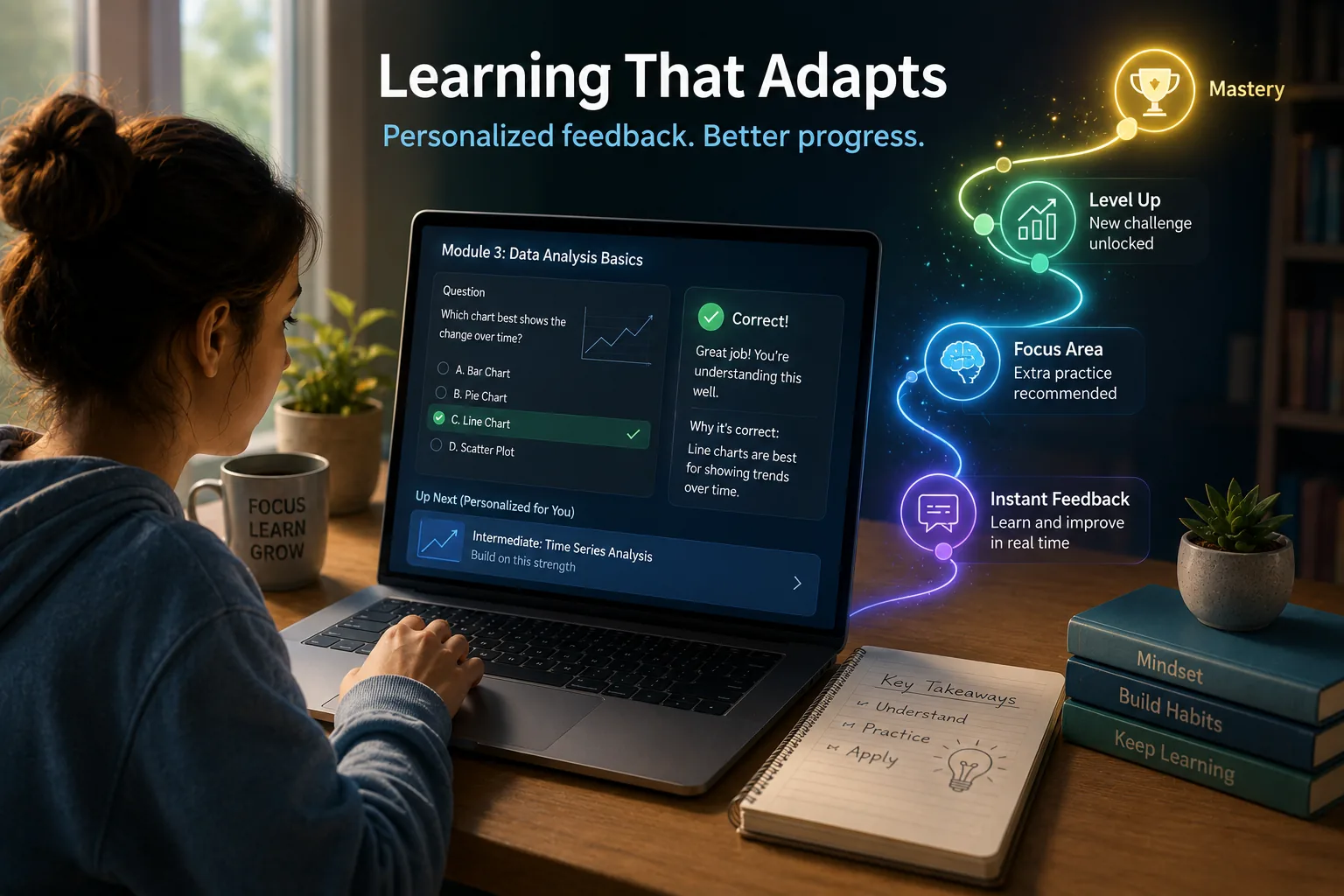Learning Platforms with Adaptive Feedback