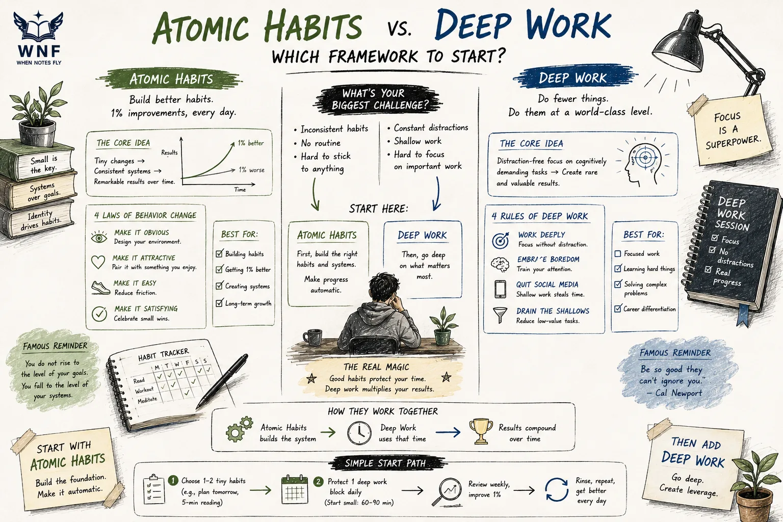 Choosing Between Atomic Habits and Deep Work