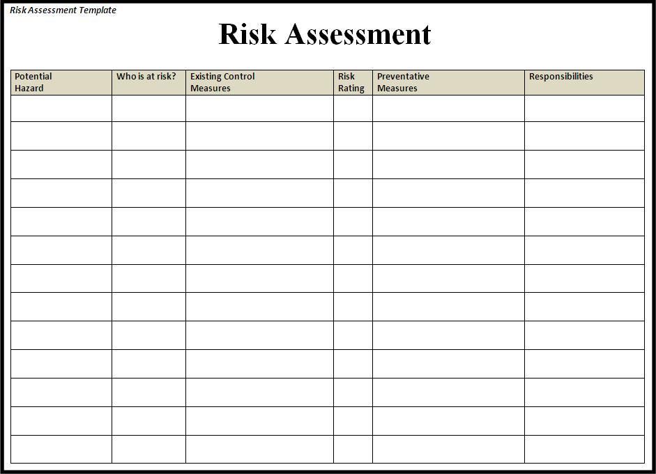 Risk Assessment Template