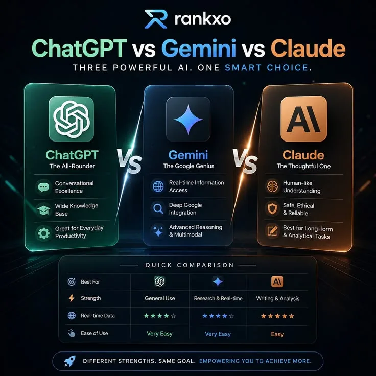 ChatGPT vs Claude vs Gemini: AI Comparison in 2026