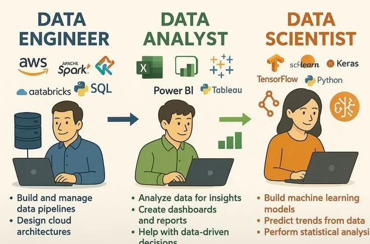 Differences Between Data Scientist, Analyst, and Engineer