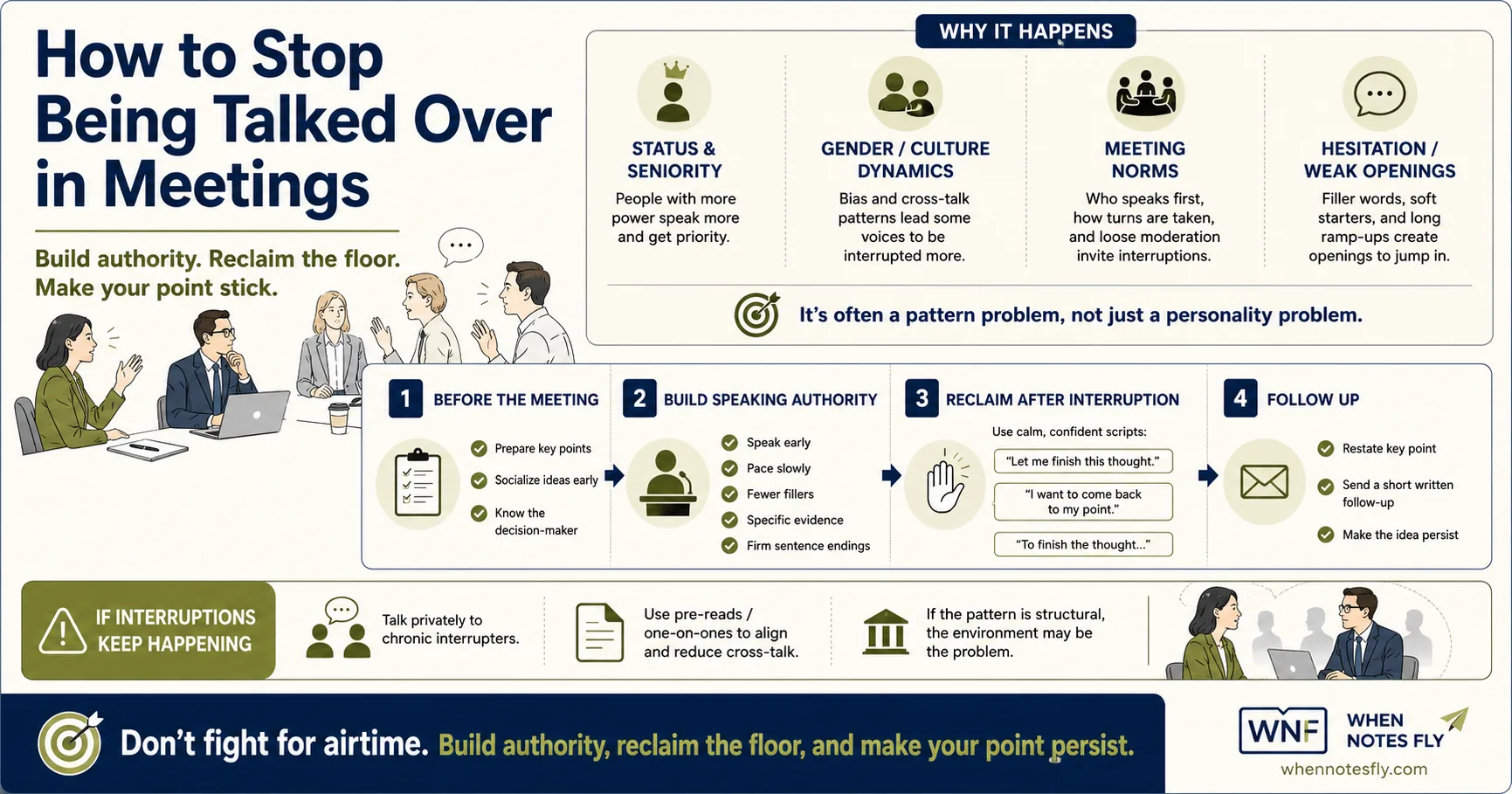 How to Stop Being Talked Over in Meetings: Scripts and Strategies